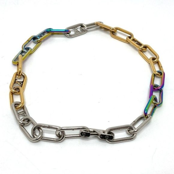 LOUIS VUITTON M80177 Collier Signature Chain Necklace Metal Multicolore - Picture 1 of 8